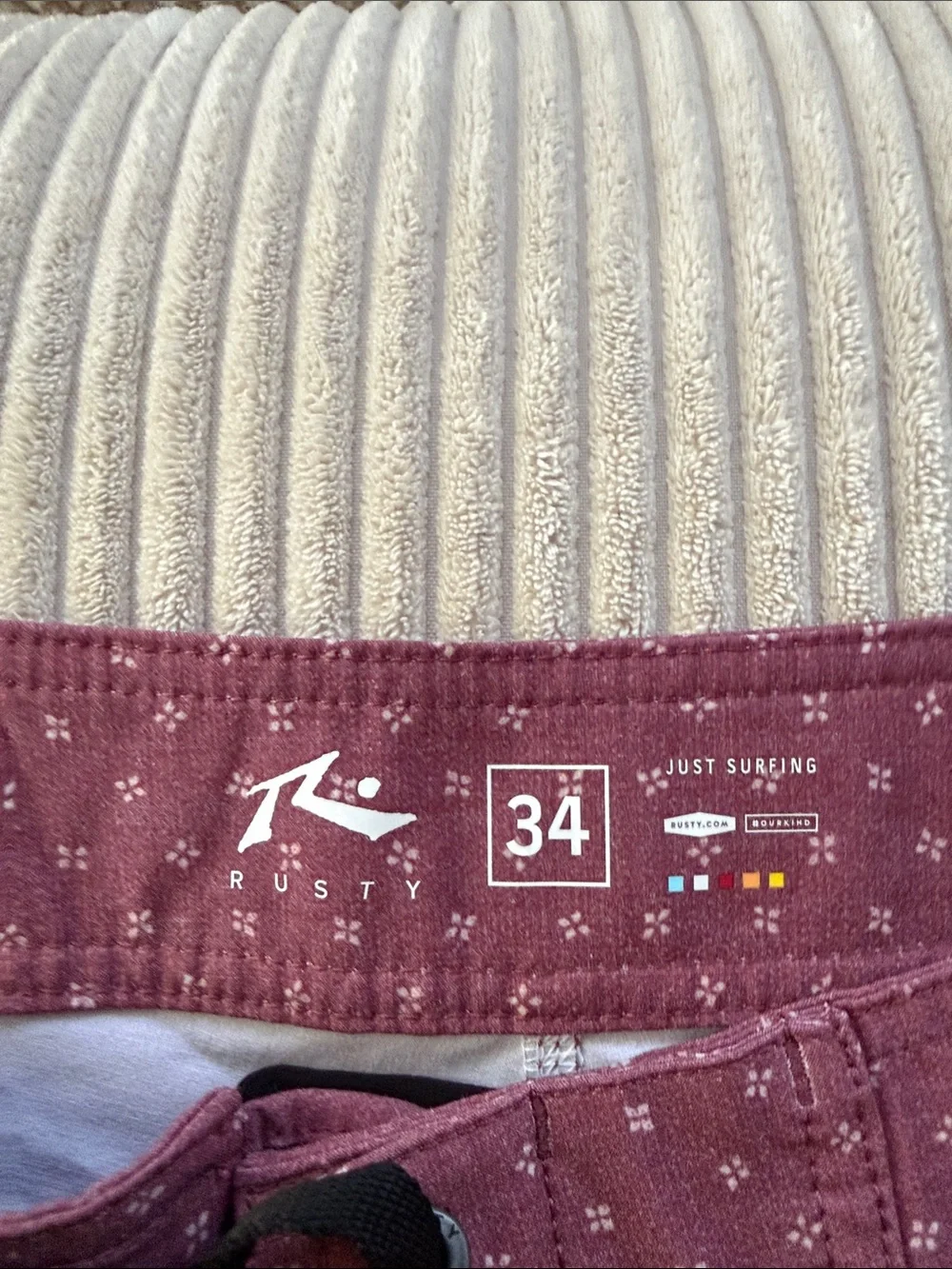 Rusty Men's Maroon Printed Board Shorts